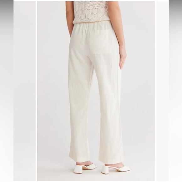 Pants - NWT Calvin Klein Linen Wide Leg Pants Antique White Size: Large